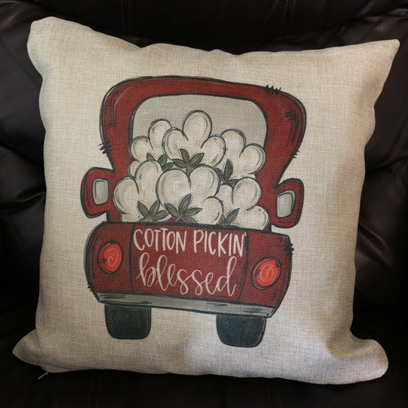 Emi Sue's Clothing Co. Other - Cotton Pickin Blessed Throw Pillow